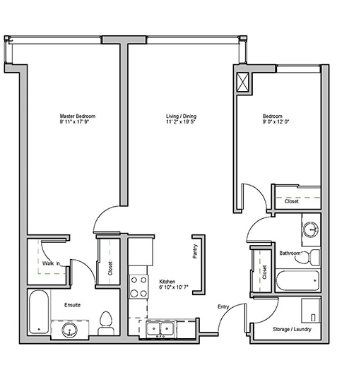 Image of Brookdale suite floor plan only