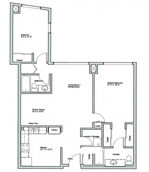 Image of Crestview suite floor plan only