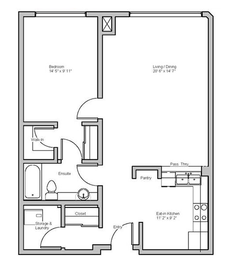 Image of roselawn suite floor plan only